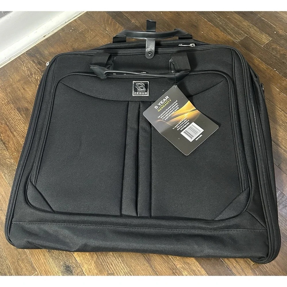 Zegur Premium Black Carry-On Garment Bag Black New With Tags Travel Luggage